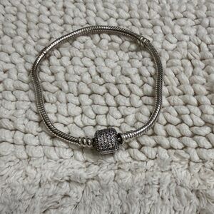 Pandora Silver Bracelet with Sparkling Charm